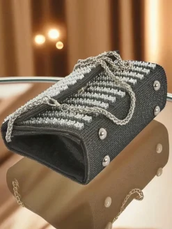 Sale Kopertowa torebka damska z cyrkoniami Elira Dusk Damskie Małe Torebki