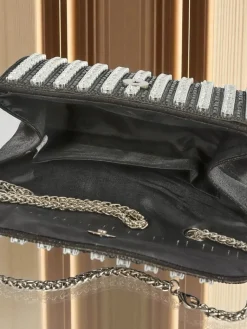 Sale Kopertowa torebka damska z cyrkoniami Elira Dusk Damskie Małe Torebki