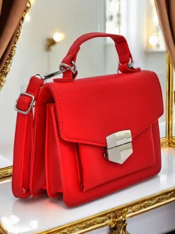 Kopertowa torebka damska z rączką Amalthea Avorio Damskie Małe Torebki