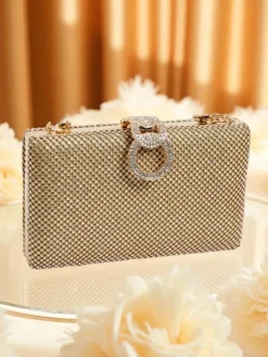 Outlet Kopertowa torebka damska z cyrkoniami Armeddo Damskie Małe Torebki