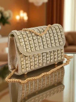 Kopertowa torebka damska z cyrkoniami Elira Dusk Damskie Małe Torebki