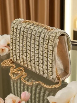 Kopertowa torebka damska z cyrkoniami Elira Dusk Damskie Małe Torebki