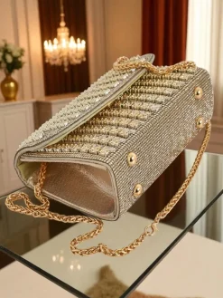 Kopertowa torebka damska z cyrkoniami Elira Dusk Damskie Małe Torebki