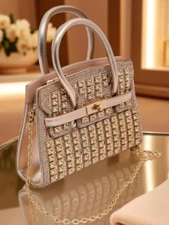 New Kopertowa torebka damska z cyrkoniami Seren Voux Damskie Małe Torebki