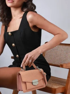 Kopertowa torebka damska z rączką Amalthea Avorio Damskie Małe Torebki