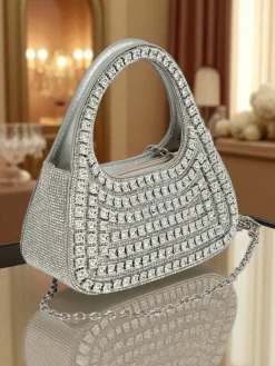 Outlet Kopertowa torebka damska z cyrkoniami Myra Quill Damskie Małe Torebki