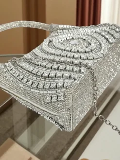 Sale Kopertowa torebka damska z cyrkoniami Sova Glint Damskie Małe Torebki