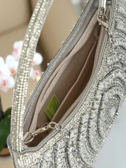 Sale Kopertowa torebka damska z cyrkoniami Sova Glint Damskie Małe Torebki