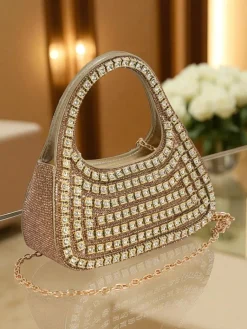 Kopertowa torebka damska z cyrkoniami Myra Quill Damskie Małe Torebki