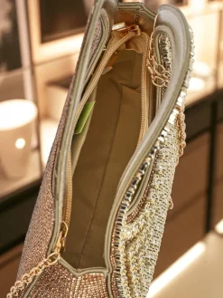 Kopertowa torebka damska z cyrkoniami Myra Quill Damskie Małe Torebki