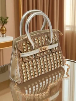 New Kopertowa torebka damska z cyrkoniami Seren Voux Damskie Małe Torebki