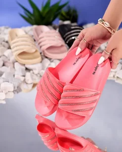 New owe damskie klapki z cyrkoniami Mytaris Klapki Basenowe|Klapki Płaskie