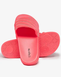 New owe damskie klapki z cyrkoniami Mytaris Klapki Basenowe|Klapki Płaskie