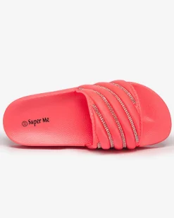 New owe damskie klapki z cyrkoniami Mytaris Klapki Basenowe|Klapki Płaskie