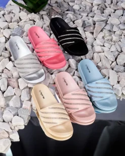 New owe damskie klapki z cyrkoniami Mytaris Klapki Basenowe|Klapki Płaskie