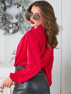 Online Koszula damska z cyrkoniami Bluzki / Koszule / Koszulki