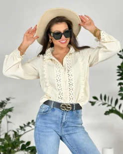 Clearance Koszula damska z koronką Bluzki / Koszule / Koszulki