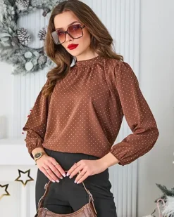 Clearance Koszula damska z cyrkoniami Bluzki / Koszule / Koszulki