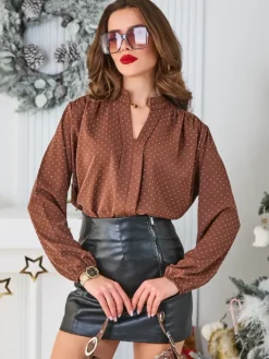 Discount Koszula damska z cyrkoniami Bluzki / Koszule / Koszulki