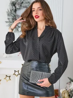 Best Koszula damska z cyrkoniami Bluzki / Koszule / Koszulki