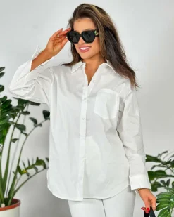 Online Koszula damska z kokardą Bluzki / Koszule / Koszulki