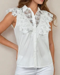 Hot Koszula damska z koronką Bluzki / Koszule / Koszulki