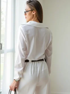 Online Koszula damska a'la satynowa Bluzki / Koszule / Koszulki