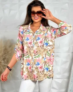 Discount Koszula damska w kwiaty Bluzki / Koszule / Koszulki