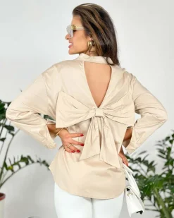 Clearance Koszula damska z kokardą Bluzki / Koszule / Koszulki