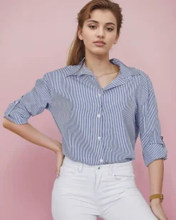 Koszula damska w paski Bluzki / Koszule / Koszulki