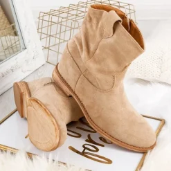 Best Kowbojki na koturnie w kolorze m Brunoki Botki Z Delikatnym Ociepleniem|Kowbojki