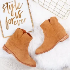 Best Kowbojki na krytym koturnie w kolorze camel Bluestone Botki Z Delikatnym Ociepleniem|Kowbojki