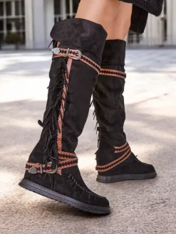 Clearance Kozaki damskie za kolano Eliferse Kozaki Na Obcasie|Kozaki Bez Ocieplenia