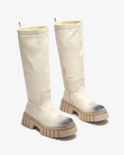 New owe damskie kozaki do połowy łydki Astaroth Kozaki Na Płaskim Obcasie|Kozaki Z Ociepleniem