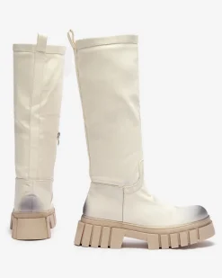 New owe damskie kozaki do połowy łydki Astaroth Kozaki Na Płaskim Obcasie|Kozaki Z Ociepleniem