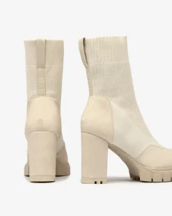 Clearance owe damskie botki na wyższym obcasie Flexi Booties Botki Bez Ocieplenia|Botki Na Słupku