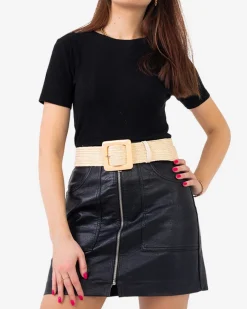 Discount owy pleciony pasek damski Damskie Paski