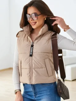 Online Krótki bezrękawnik damski Kurtki / Marynarki / Płaszcze