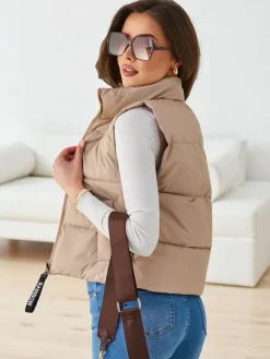 Online Krótki bezrękawnik damski Kurtki / Marynarki / Płaszcze