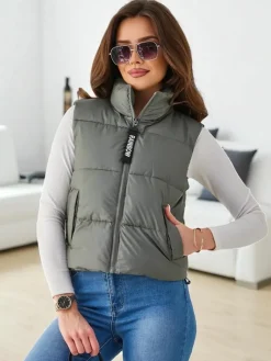 New Krótki bezrękawnik damski Kurtki / Marynarki / Płaszcze