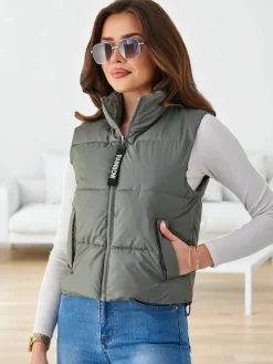 New Krótki bezrękawnik damski Kurtki / Marynarki / Płaszcze