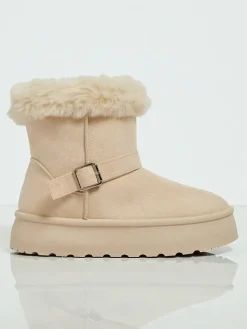 Hot Krótkie buty a'la śniegowce damskie Myrelle Śniegowce|Botki Na Platformie