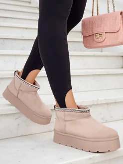 Hot Krótkie buty a'la śniegowce damskie Xoalla Śniegowce|Botki Z Delikatnym Ociepleniem