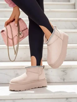 Hot Krótkie buty a'la śniegowce damskie Xoalla Śniegowce|Botki Z Delikatnym Ociepleniem