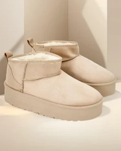 Discount Krótkie buty a'la śniegowce damskie Komano Śniegowce|Botki Z Delikatnym Ociepleniem