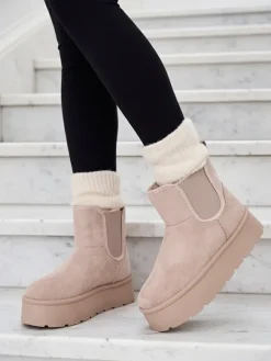 Sale Krótkie buty a'la śniegowce damskie Nomas Śniegowce|Botki Na Platformie