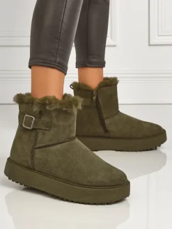 Hot Krótkie buty a'la śniegowce damskie Aurelia Classico Śniegowce|Botki Na Platformie