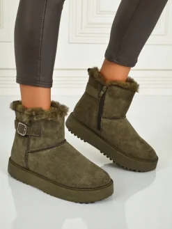 Hot Krótkie buty a'la śniegowce damskie Aurelia Classico Śniegowce|Botki Na Platformie