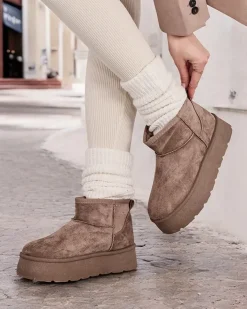 Hot Krótkie buty a'la śniegowce damskie Hawanni Śniegowce|Botki Na Platformie