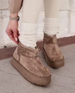 Hot Krótkie buty a'la śniegowce damskie Hawanni Śniegowce|Botki Na Platformie